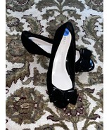 Franco Sarto Women&#39;s 7.5 Black Suede Flats with Suede/Leather Bows by Pe... - $47.86 CAD