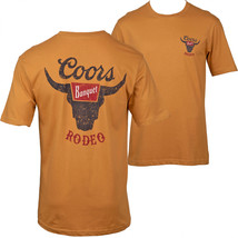 Coors Banquet Rodeo Logo Distressed Front and Back Print T-Shirt Brown - £31.44 GBP+