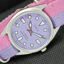 Vintage Oris Winding Swiss Refurbished Mens Wrist Purple Watch 558c-a297170-6 - £15.98 GBP