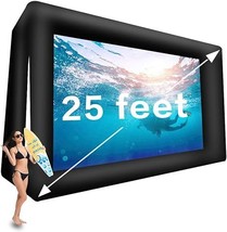 25Ft Upgrade Inflatable Movie Screen Outdoor Cinema Incl Blower - Seamle... - £391.30 GBP
