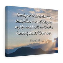  Psalm 23:6 Goodness And Mercy Bible Verse Canvas Christian Wall - £60.66 GBP+