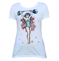 Black Market Art White No Pain No Gain Women&#39;s Tee T-shirt Top Tattoo Ar... - £23.59 GBP