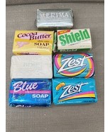 Lot of 7 Vintage Bar Soap Zest, Shield, Cocoa Butter, Blue, Mermina, Ivory - $32.48 CAD