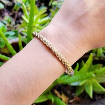 Vintage Braided Gold Bangle Bracelet - £11.66 GBP