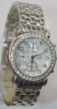 GG Rhinestone Quartz watch 35mm Case New battery Mother Pearl dial &#39;&#39;GUA... - $14.80