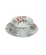Vintage Thomas Sevres Bavaria Pink Floral Custard Cup &amp; Plate - $17.82