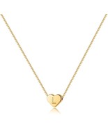 Heart Initial Necklaces for Women Girls 14K Gold Filled Heart Pendant Le... - $35.10