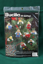 Vintage Bucilla Christmas Felt Sequin Ornament Kit 50 Pieces Angels New Sealed - $32.90
