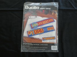 Bucilla FATHER&#39;S DAY BOOKMARK PAIR Plastic Canvas KIT #6189 - Sealed - £7.17 GBP