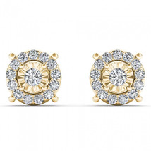 10K Yellow Gold 1/4ct TDW Diamond Stud Earrings - £258.74 GBP