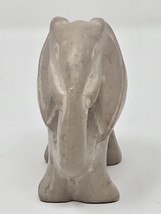 Soapstone Hand Carved Elephant Gray Tone Fine Marbling Semi Polished Finish - $45.00