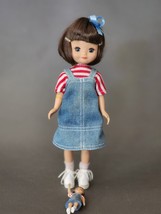 Tonner 8&quot; Tiny Betsy Mc Call Doll Brown Hair Demim Dress With Mini Doll - £94.14 GBP