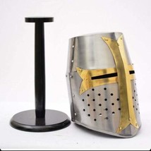 Medieval Helmet Templar Crusader Knight Helmet Decor &amp;Gift For Halloween Replica - £149.02 GBP