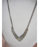 Vintage Rhinestone Necklace V Shape(54) - $18.00