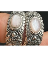 Vintage Late Edwardian Navajo Sterling Silver Earrings with Milk Opals 7... - £94.40 GBP