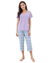 RH Ladies Pajama Cropped Pyjama Set CottonBlend Soft Women Loungewear RHW2865 - £21.26 GBP