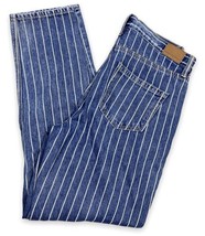 American Eagle Womens Striped Medium Wash Mom Jeans High Waisted Size 4 Reg - £17.65 GBP