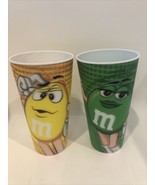 M&amp;M&#39;s World 3D Characters 24oz Cup Tumbler Set of 2 New Yellow &amp; Green - $12.95