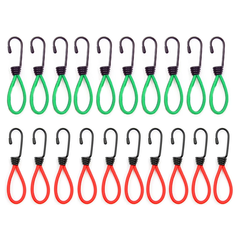 5/10pcs Tent Elastic Rope Cord with Hook Camping Tent Fixation Elastic Stretch - £10.94 GBP+