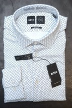 HUGO BOSS Hombre Joe Kent Viaje Ajuste Regular Rendimiento Elástico Camisa 39 - £50.73 GBP