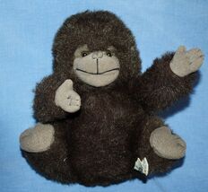 Russ Berrie Gonzo Gorilla Monkey 9" Ape Furry Brown Gray Plush Stuffed S... - $10.40