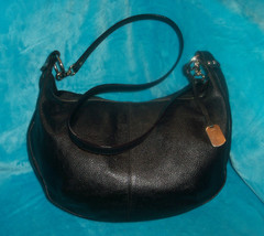 FURLA Large Black Pebbled Leather Hobo Crossbody Bag - $44.00