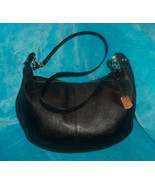 FURLA Large Black Pebbled Leather Hobo Crossbody Bag - £34.86 GBP