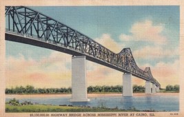 Highway Bridge Mississippi River Cairo Illinois IL Postcard A06 - £2.34 GBP