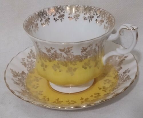 Primary image for Royal Albert Regal Series Tea Cup & Saucer Yellow England Bone China