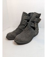 Women’s Blowfish Augusta Two Buckle Gray Rough Out Canvas Ankle Boots Size 7 - $20.57