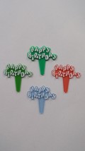 500 - New Multi-use Multi-color Happy Birthday Plastic Cake Icing Topper PIcks  - £59.25 GBP