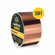 Copper Foil Tape with Conductive Adhesive for Guitar &amp; EMI Shielding (2&quot; x 33&#39;) - £15.30 GBP