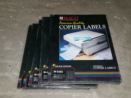 5 boxes MACO COPIER LABELS M-5363 2400 labels/box 1-3/8&quot; x 2-13/16&quot; NOS - £23.69 GBP