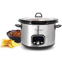 MegaChef 6 Quart + 2.6 Quart Split Stainless Steel Electric Slow Cooker ... - $147.49