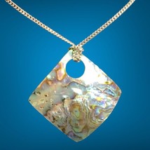 sterling silver abalone pendant necklace 20” Long - £51.14 GBP