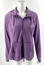 Tangerine Athletic Hoodie Top Sz XL Purple Striped Zipper Neck Thumbhole... - £23.22 GBP