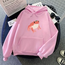 Strawberry  Sweatshirt Oversized Hoodie Women Kawaii Print Harajuku Pocket Pink  - £54.21 GBP