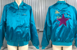 The Muny Kids St. Louis Theater Forest Park VTG Satin 80&#39;s Teal Large Jacket  - £46.91 GBP