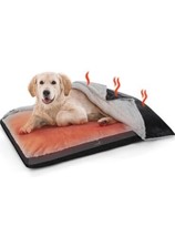 Pecute Large Dog/Cat Self Warming Dog Bed With Blanket Gray 22x35 Plush - £19.41 GBP