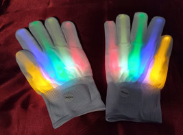 Led Gloves 5 Colors 6 Modes Light up Gloves Rave Gloves Finger Light Flash - £4.66 GBP