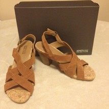 Kenneth Cole Women&#39;s Shoes City Scene Tan Suede Chunky Heels Size 8 NWB $99 - £30.86 GBP