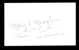 Vintage Sports Autograph on Card Mary Meagher US Olympics Team Swimmer - $19.79