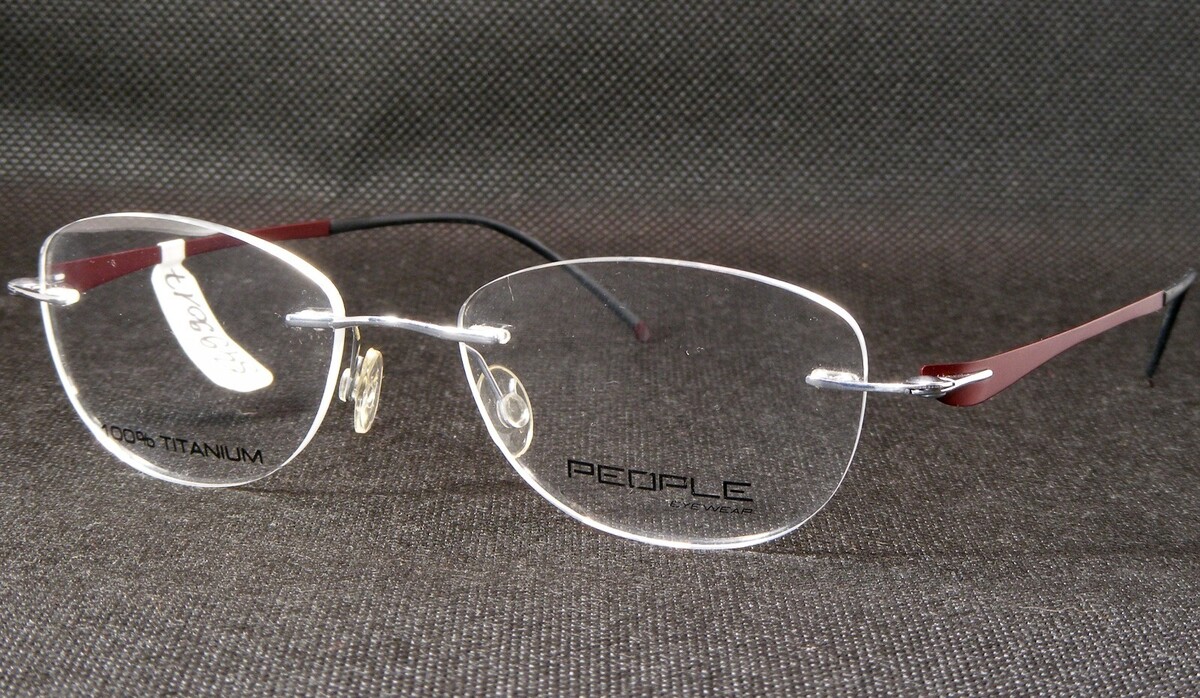 PEOPLE UL1163G C.6 Plata Único Raro Gafas Titanio 52-18-145mm - $115.76