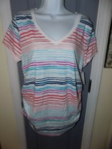 A:Glow Multi-Colored Striped Maternity Top/Shirt Size L Women&#39;s NEW - £16.61 GBP