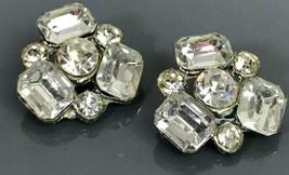 Vintage Set of 2 Faceted Glass &amp; Metal Shank Buttons .90&quot; - $15.95