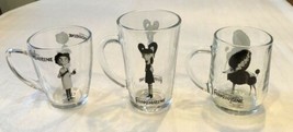 Set Of X3 Tim Burton&#39;s Frankenweenie Glass cups Mugs:Victor Elsa Persephanie  - £55.38 GBP