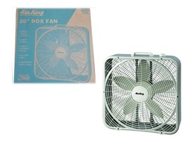 Lasko 9723 Box Fan Air King 22.5&quot; H X 20&quot; D 3-Speed, White - £38.98 GBP