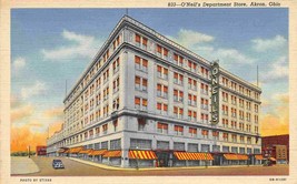 O&#39;Neil&#39;s Department Store Akron Ohio 1940s linen postcard - $6.93