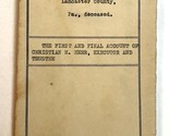 1927 Orphan&#39;s Tribunale Di Lancaster Contea Pa Accounting Testament John... - $19.40