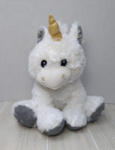 Spark Create Imagine Unicorn Crinkle Rattle Baby Plush Toy White Gold ho... - $4.94